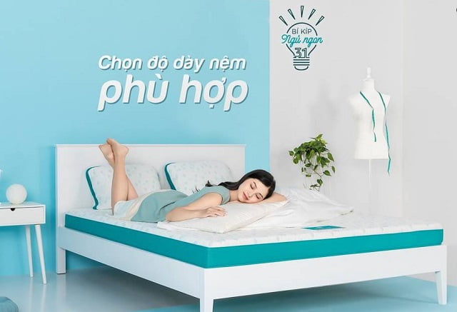 Bí kíp chọn độ dày nệm phù hợp Bí kíp chọn độ dày nệm phù hợp